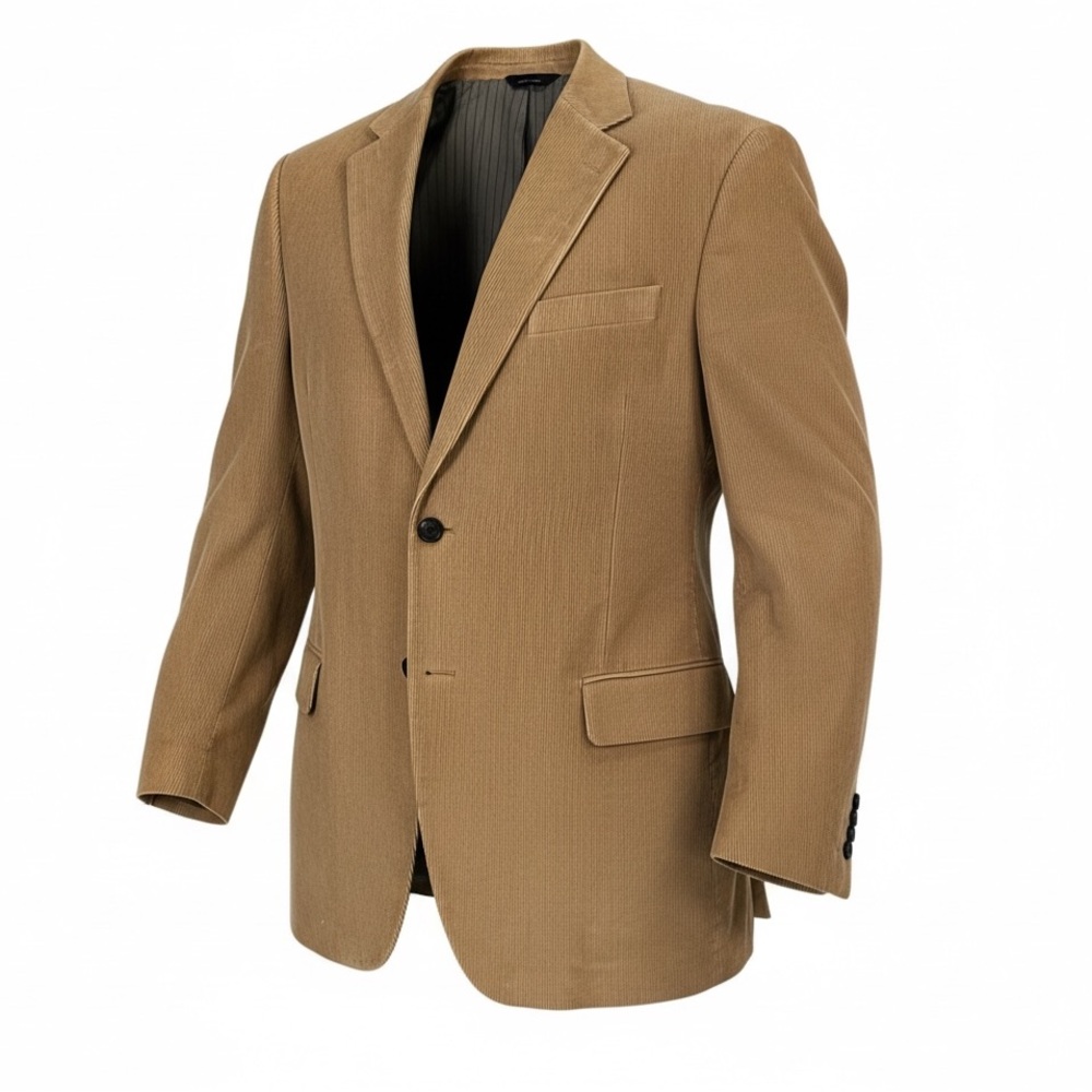 Vtg 90s Y2K Dockers Corduroy Sport Coat Blazer Jacket Mens 44R Tan Camel Preppy